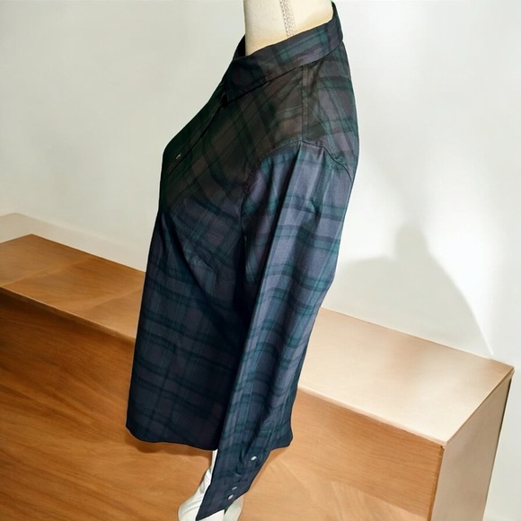 J. Crew ‘Slim Stretch Perfect Button-Down Shirt’ in “Black Watch Tartan” Size 10 - Picture 9 of 16